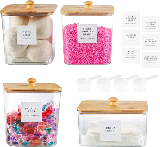 12 Pack Clear Stackable Plastic Storage Bins with Lids