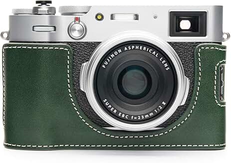 Leather Half Camera Case with Hand Strap for X100V