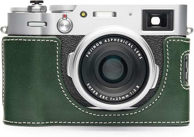 Leather Half Camera Case with Hand Strap for X100V