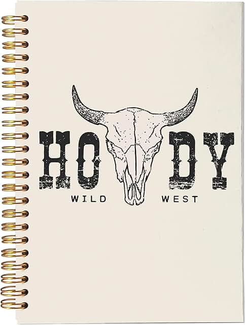 Western Cow Skull Spiral Notebook 5.5x8.3