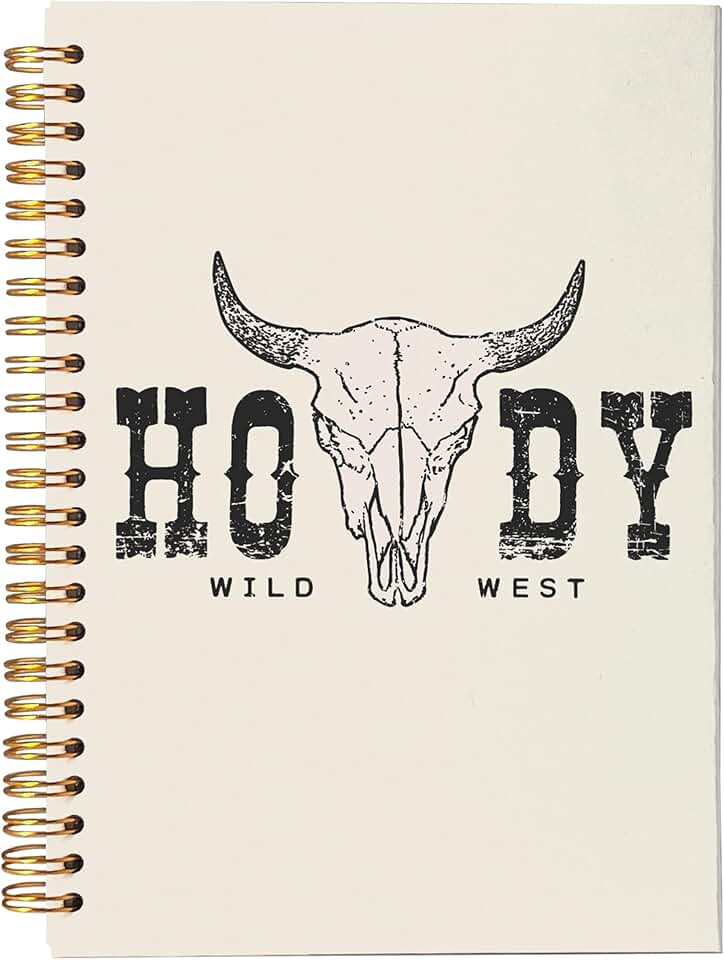 Western Cow Skull Spiral Notebook 5.5x8.3