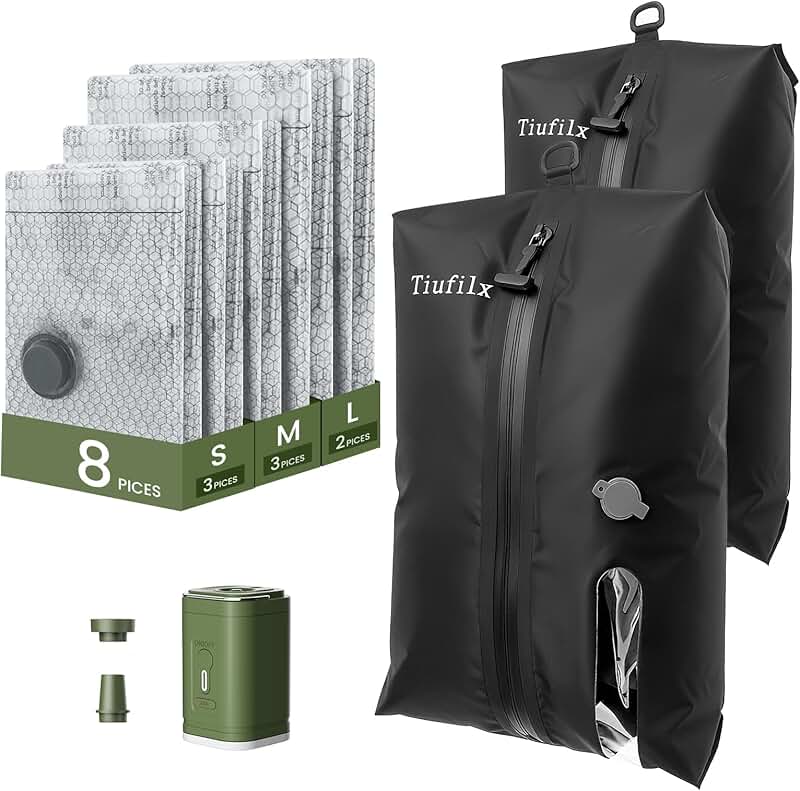 8+2 Pack Travel Vacuum Storage Bags with Pump