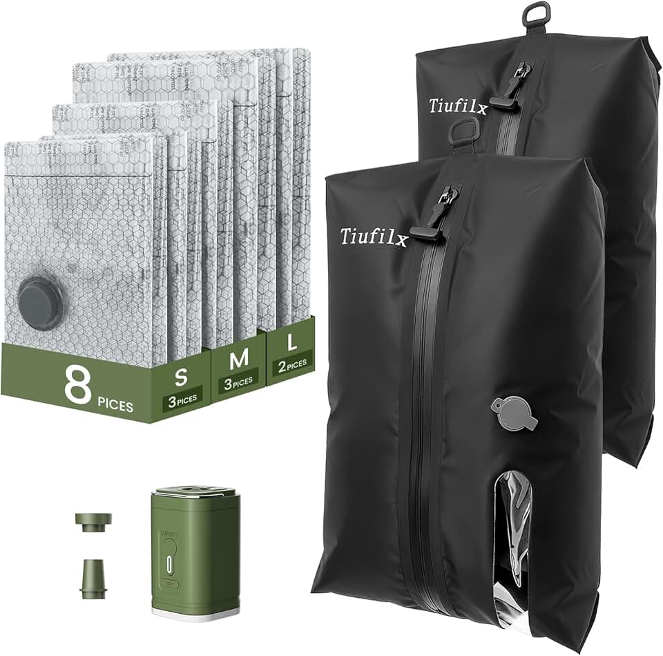 8+2 Pack Travel Vacuum Storage Bags with Pump