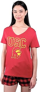 Women's NCAA Pajama Set with Shirt and Flannel Shorts