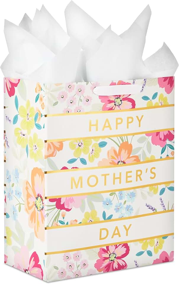 Large 13-inch Mother's Day Gift Bag with Tissue Paper