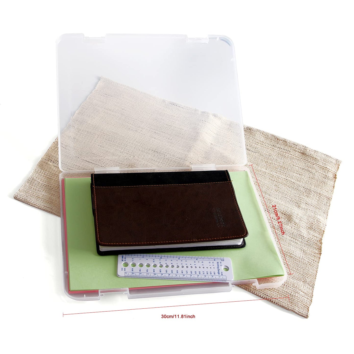 Portable A4 Plastic File Box Set, 2 Pieces