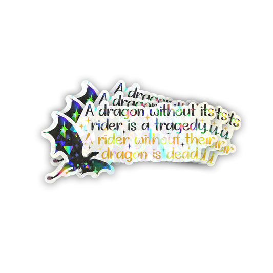 Funny Black Dragon Holographic Vinyl Sticker Set