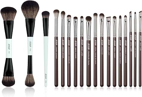 Double-sided face and eye makeup brushes set
