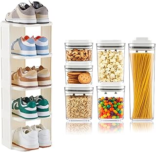 Five-Tier Plastic Food and Shoe Storage Container Set