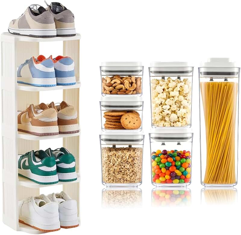 Five-Tier Plastic Food and Shoe Storage Container Set