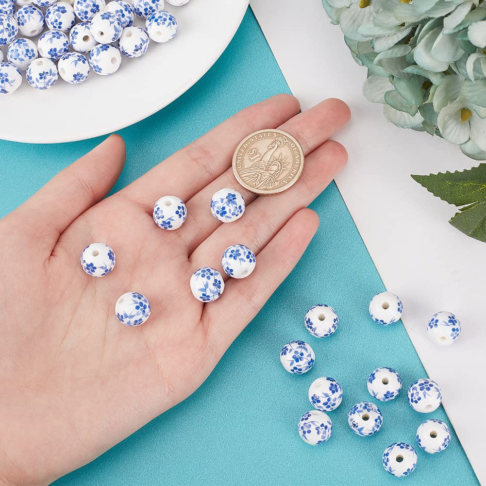 200pcs 12mm Round Porcelain Beads for DIY Jewelry Making