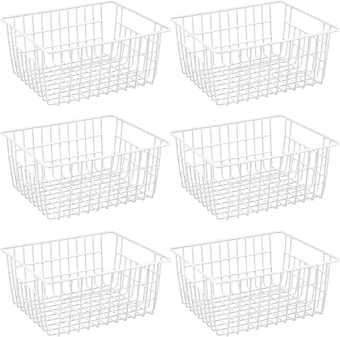 15.2-inch Metal Wire Baskets for Kitchen and Freezer Storage