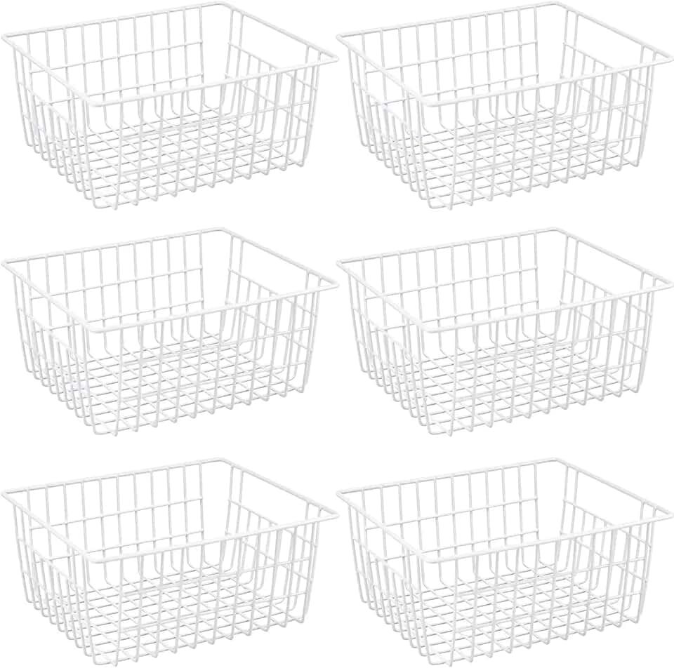 15.2-inch Metal Wire Baskets for Kitchen and Freezer Storage
