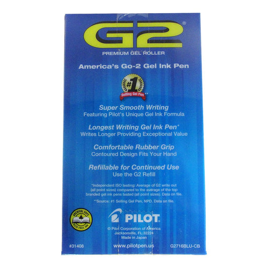 Blue Fine Point Gel Pens, 16 Pack