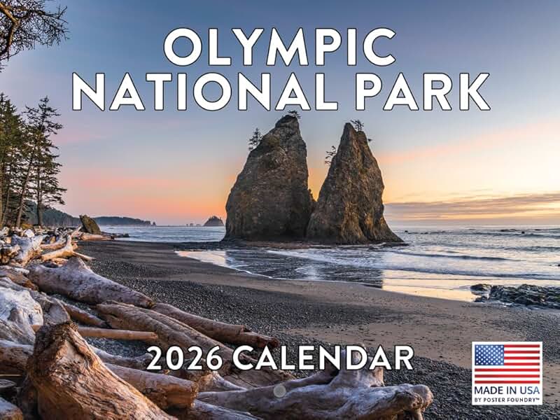 2026 Monthly Wall Calendar for Olympic National Park