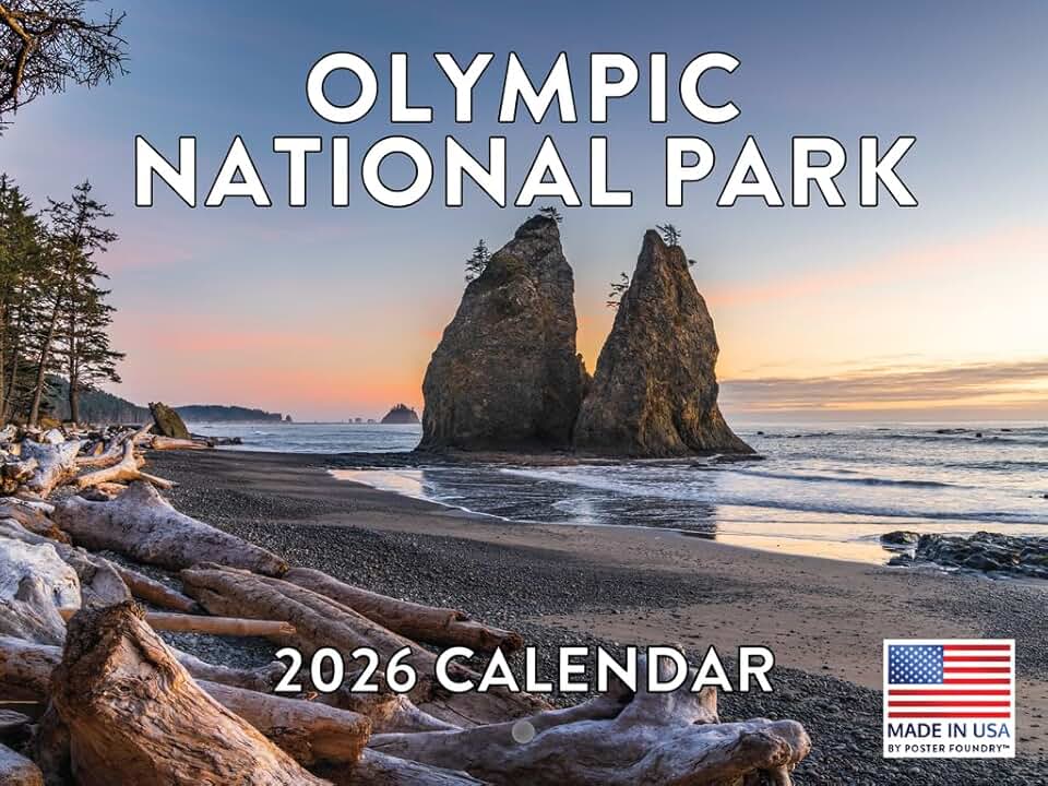 2026 Monthly Wall Calendar for Olympic National Park