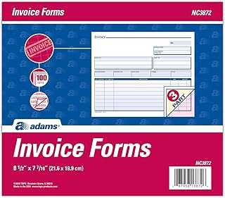 Three-Part Invoice Unit Sets, 7.44 x 8.5 Inches, 100 Pack