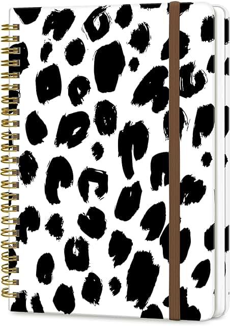 A5 Spiral Notebook with Leopard Cover