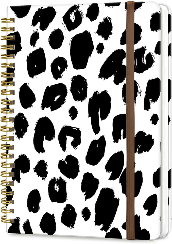 A5 Spiral Notebook with Leopard Cover