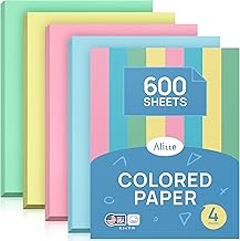 600 Sheets of Colored Letter Paper in 4 Colors