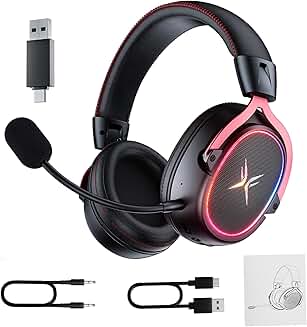 Wireless Gaming Headset with 7.1 Surround Sound and Noise Cancelling