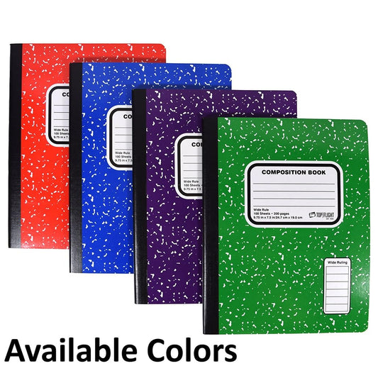 Colored Marble Composition Book, 100 Sheets, Wide Rule