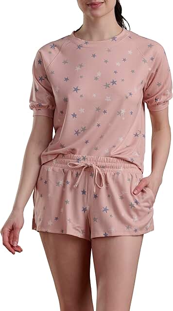Women's Pink Puff Sleeve Shirt Set