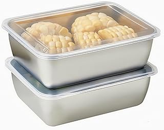 Set of 2 68oz Stainless Steel Food Storage Containers