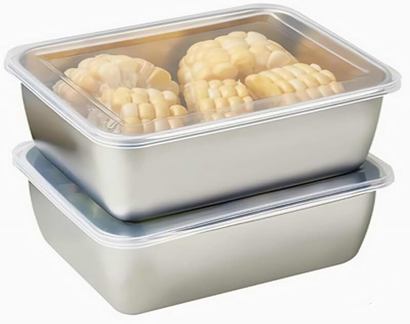 Set of 2 68oz Stainless Steel Food Storage Containers