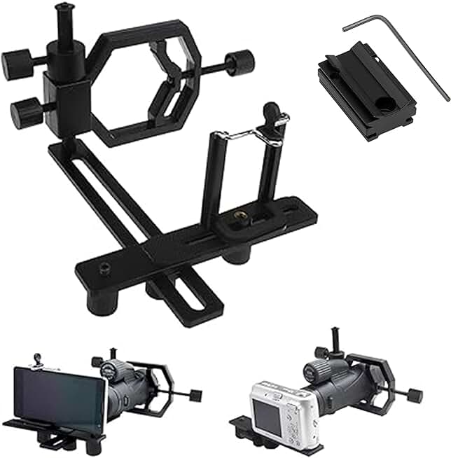 Plate for DSLR camera shoe and universal phone adapter bundle