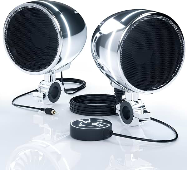 Motorcycle Bluetooth Speakers with LED Ring and Waterproof Stereo