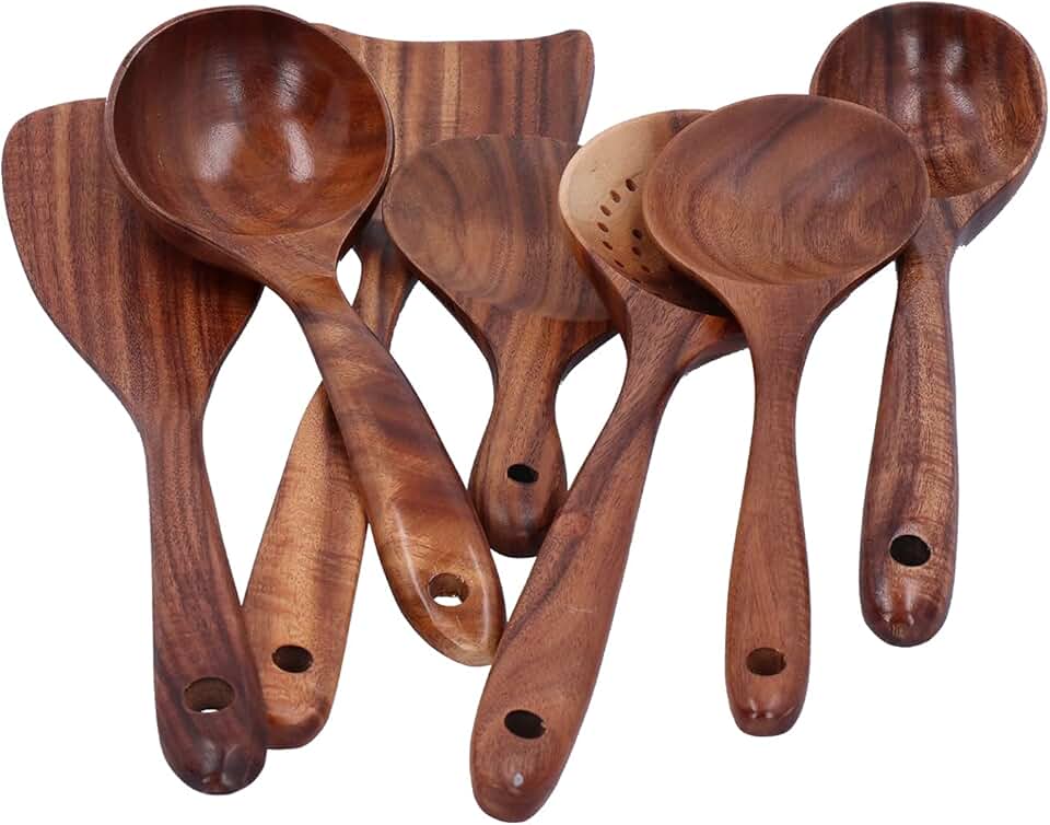 Long Handle Cooking Spoon and Spatula Set for Nonstick Pans
