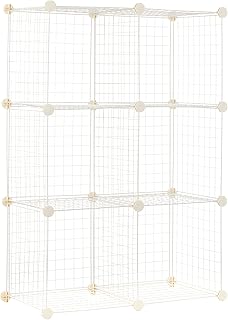 White 6-Cube Wire Grid Storage Shelves