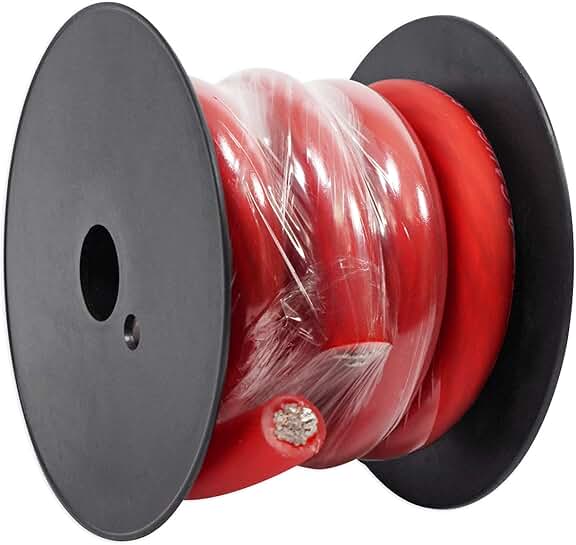 5-foot 0 Gauge Red Car Ground Wire