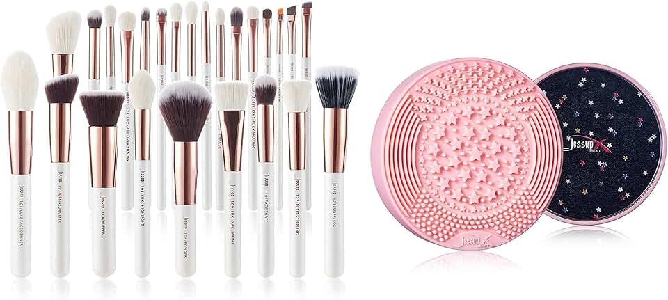25-Piece Professional Makeup Brush Set with Cleaning Tools