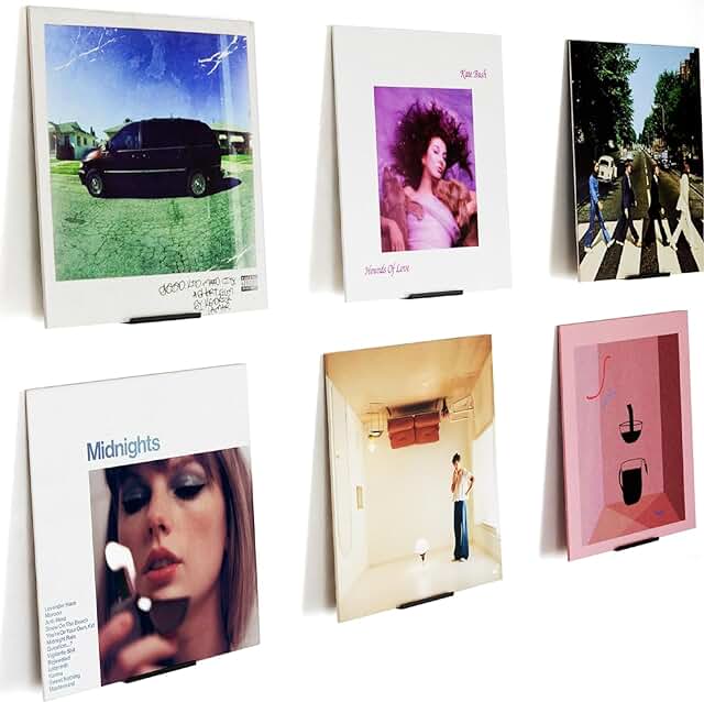 Set of 6 Wall-Mounted Vinyl Record Shelves