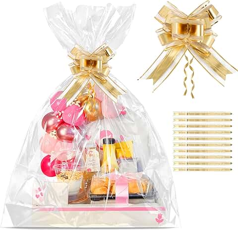 Extra Large Clear Cellophane Gift Bags, 50x60, 10 Pack