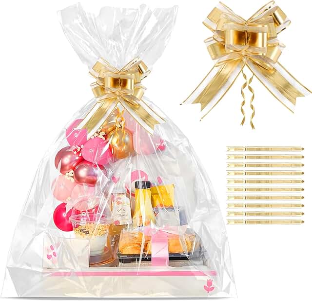 Extra Large Clear Cellophane Gift Bags, 50x60, 10 Pack
