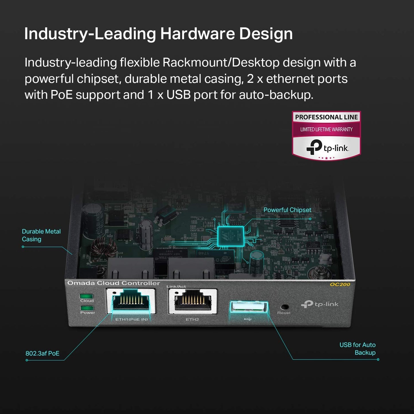 Omada Hardware Controller | SDN Integrated | PoE Powered | Manage Up to 100 Devices | Easy & Intelligent Network Monitor & Maintenance | Cloud Access & Omada App (OC200)
