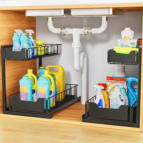 Two-Tier Metal Under Sink Organizer Shelf