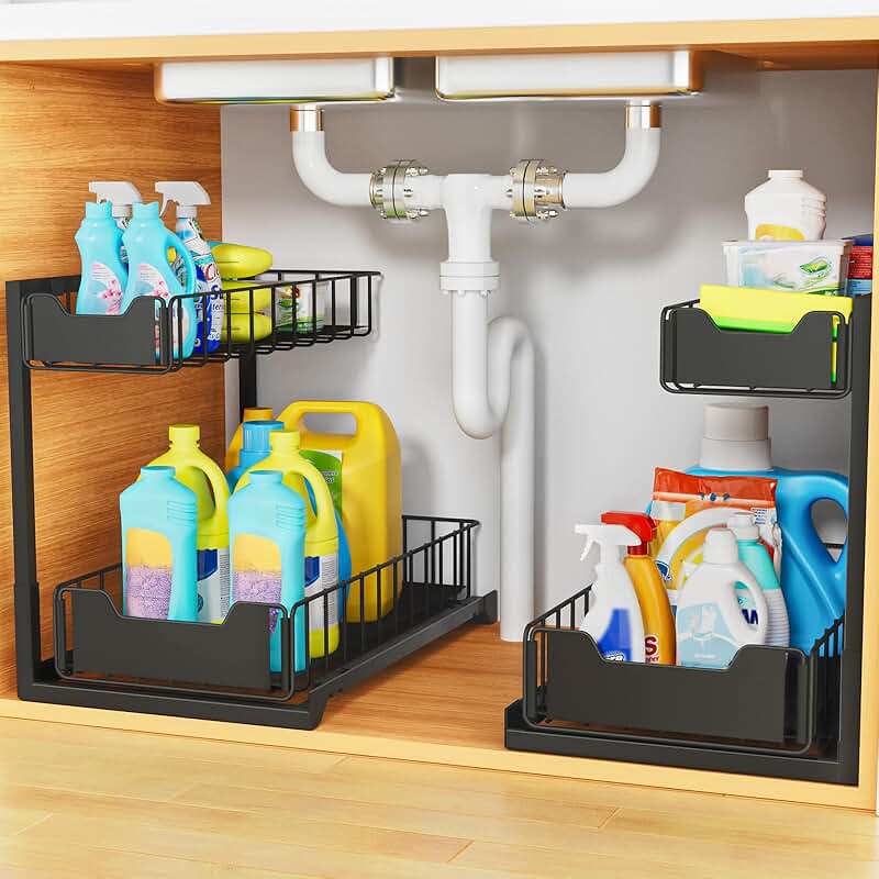 Two-Tier Metal Under Sink Organizer Shelf