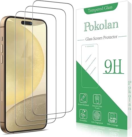 Three-Pack Tempered Glass Screen Protectors for iPhone 16 Pro