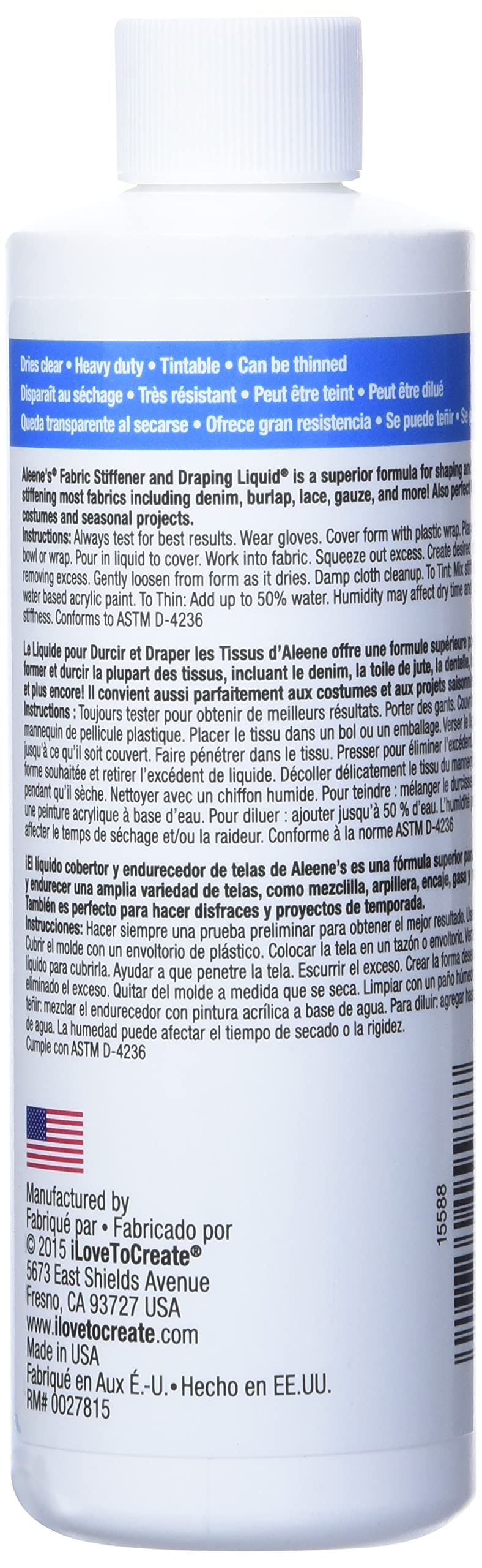 8 Ounce Fabric Stiffener Draping Liquid