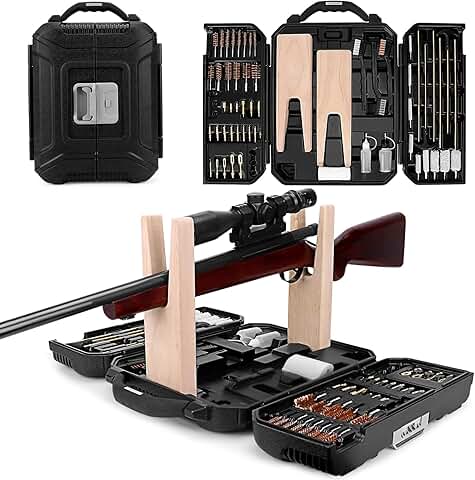 All Caliber Gun Cleaning Kit with Brass Rods and Stand