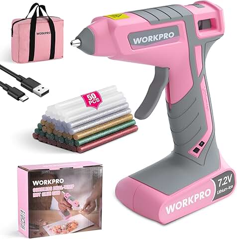 Cordless Hot Glue Gun with Fast Preheat and Accessories