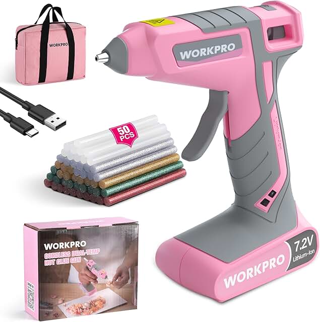 Cordless Hot Glue Gun with Fast Preheat and Accessories