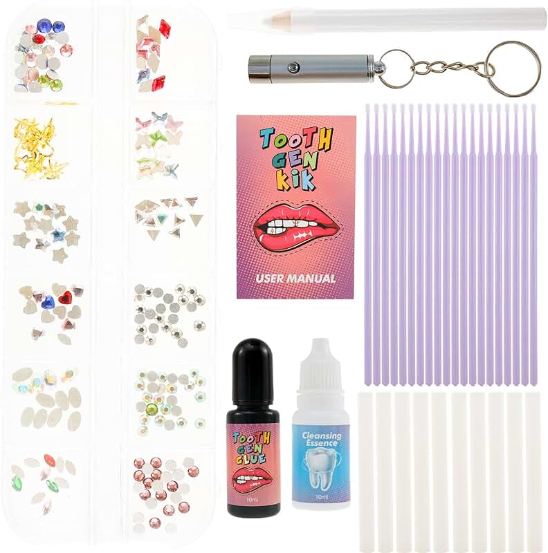 DIY Tooth Gems Kit with Dental Adhesive and Jewelry