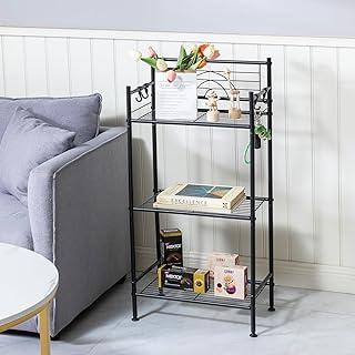 3-Tier Metal Wire Storage Rack with Adjustable Feet