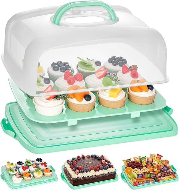 Large 12-Cupcake Cake Carrier with 3-in-1 Storage