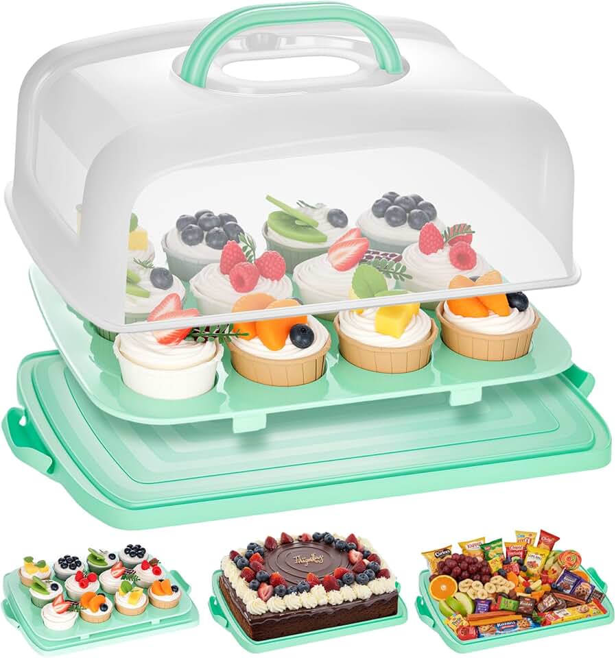 Large 12-Cupcake Cake Carrier with 3-in-1 Storage